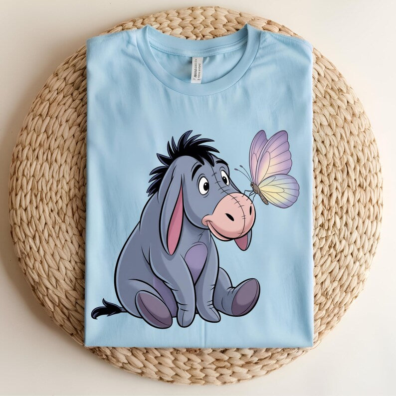 Eeyore Butterfly DTF Transfer, Cute Donkey Butterfly Design, Whimsical Friendship Ready to Press DTF Transfer