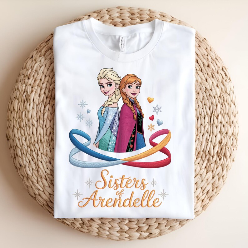 Frozen Sisters DTF Transfer, Elsa Anna Sisters of Arendelle Design, Sister Love Ready to Press DTF Transfer