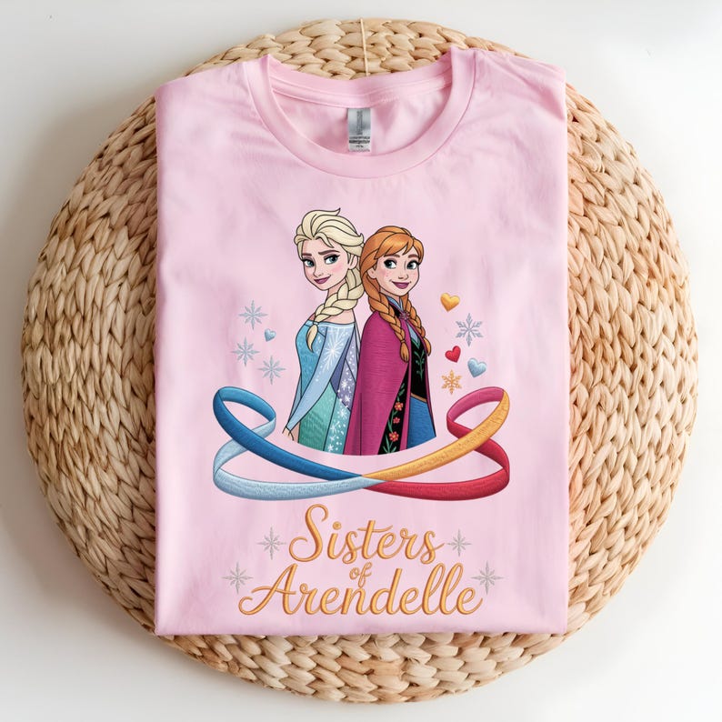 Frozen Sisters DTF Transfer, Elsa Anna Sisters of Arendelle Design, Sister Love Ready to Press DTF Transfer