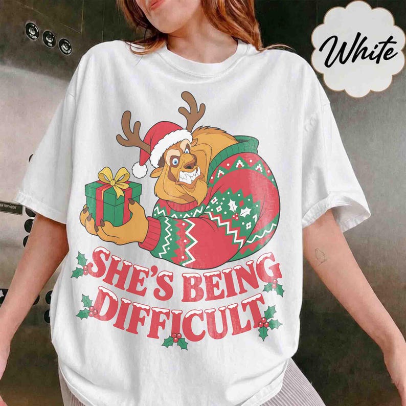 Funny Beauty And The Beast Christmas Shirt, Xmas Gift For Boyfriend, Disneyland Couple Shirt, Belle Princess, Disney Husband Xmas Tee 2026