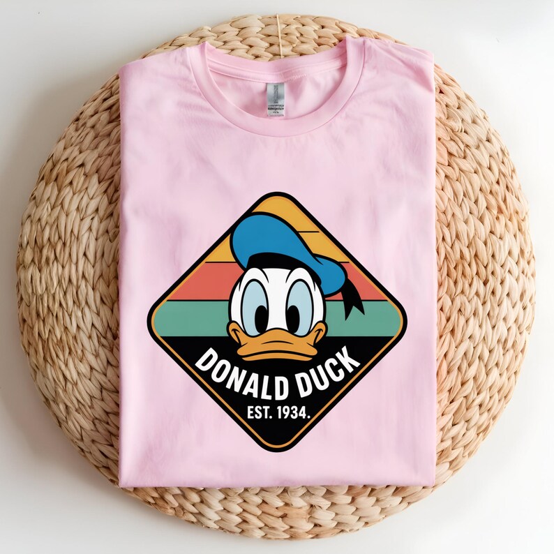 Donald Duck DTF Transfer, Donald Duck Ready to Press Transfer, Vintage Donald Duck Shirt Design, Retro Disney Character Heat Transfer