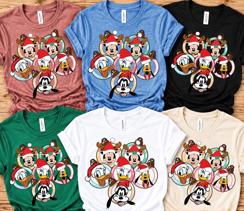 Disney Christmas Vacation Shirts, Mickey Minnie Donald Daisy Custom Name Matching Family Holiday tshirt