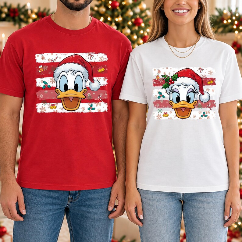 Disney Christmas Family Shirts, Comfort Colors Mickey Minnie Donald Daisy Goofy Christmas Tee Matching Family Holiday Tees, Disney Xmas Gift