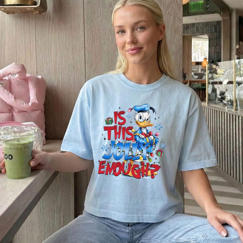 Comfort Colors® Is This Jolly Enough Shirt, Disney Donald Duck Boxy Tee, Disney Xmas Party Shirt, Christmas Trip Shirt, Xmas Holiday Tee