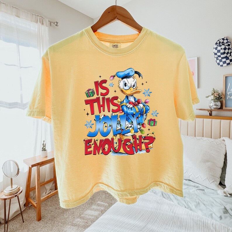 Comfort Colors® Is This Jolly Enough Shirt, Disney Donald Duck Boxy Tee, Disney Xmas Party Shirt, Christmas Trip Shirt, Xmas Holiday Tee