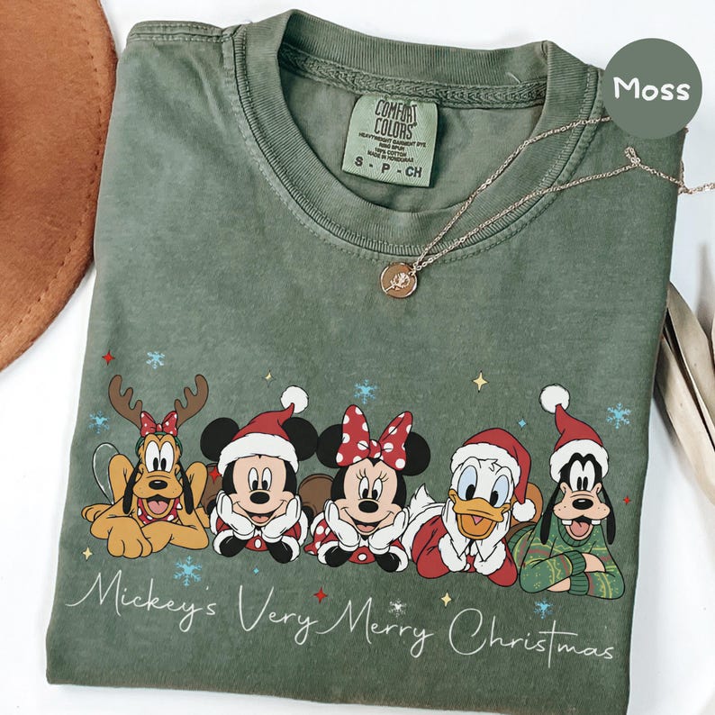 Mickey's Very Merry Christmas Shirt, Comfort Colors Unisex Tee, Mickey and Friends Holiday T-Shirt, Disney Family Christmas Gift