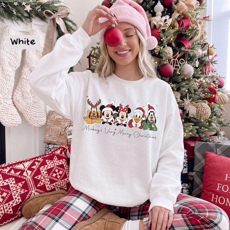 Mickey's Very Merry Christmas Sweatshirt, Mickey & Friends Disney Christmas Crewneck, Holiday Family Sweater, Disney Christmas Gift