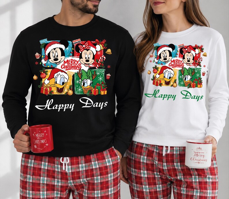 Disney Christmas Matching Family Shirt, Custom Text Mickey Minnie Donald Daisy Holiday Vacation Personalized tshirt