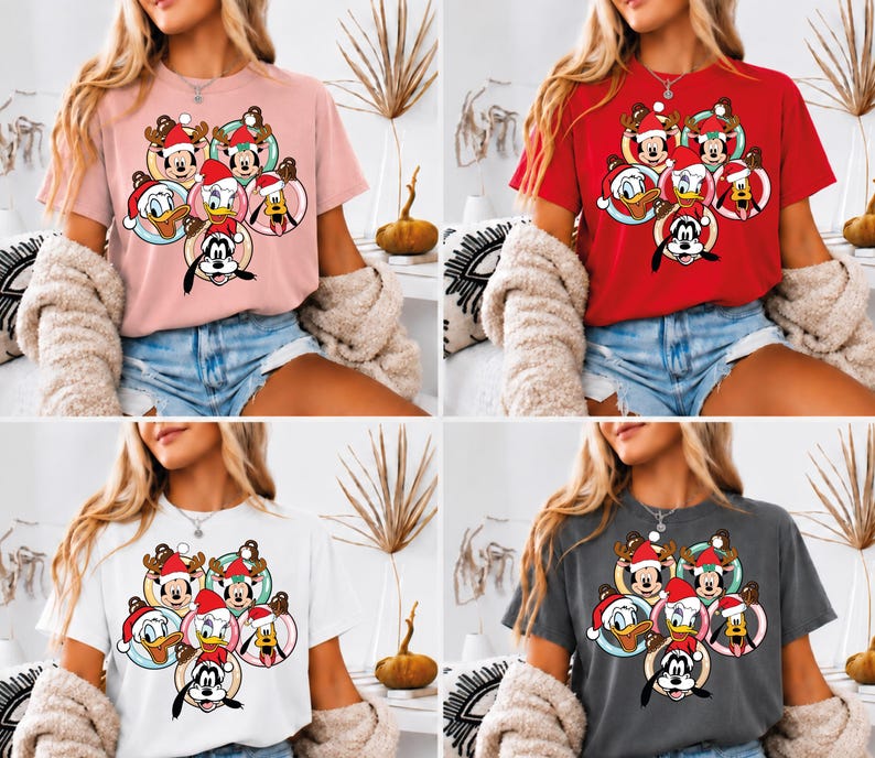 Disney Christmas Vacation Shirts, Mickey Minnie Donald Daisy Custom Name Matching Family Holiday tshirt