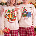 Tigger And Eeyore Christmas Sweatshirts, Winnie The Pooh Matching Holiday Sweater, Disney Christmas Crewneck, Cute Friends Xmas Gift