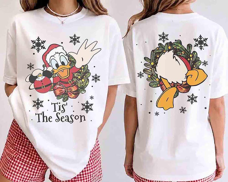 2-sided Disney Donald Tis The Season Christmas Wreath Retro product image 2