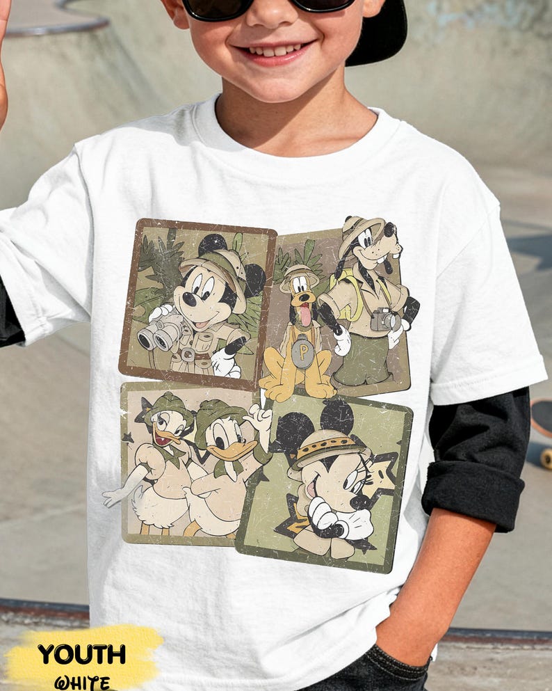 Disney Safari Shirt, Mickey Minnie Donald Daisy Goofy Pluto Tee, Animal Kingdom Vacation Shirt, Retro Disney Explorer T-Shirt