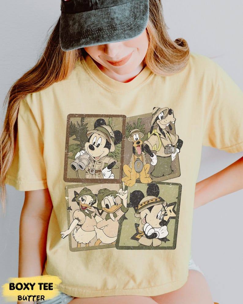 Disney Safari Shirt, Mickey Minnie Donald Daisy Goofy Pluto Tee, Animal Kingdom Vacation Shirt, Retro Disney Explorer T-Shirt