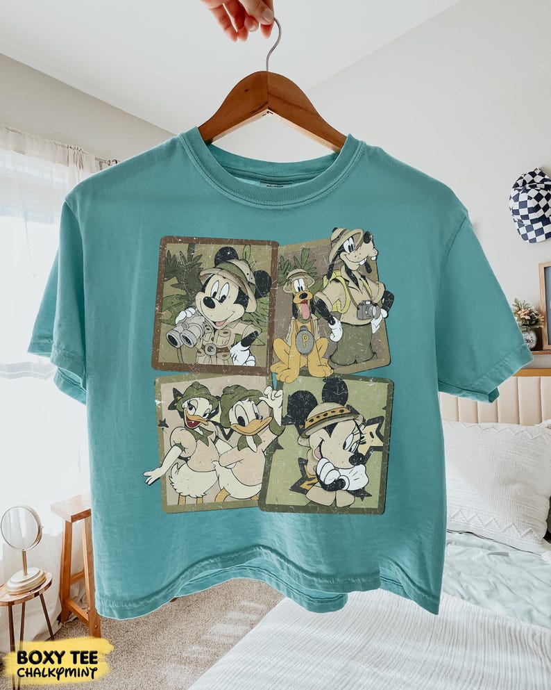 Disney Safari Shirt, Mickey Minnie Donald Daisy Goofy Pluto Tee, Animal Kingdom Vacation Shirt, Retro Disney Explorer T-Shirt