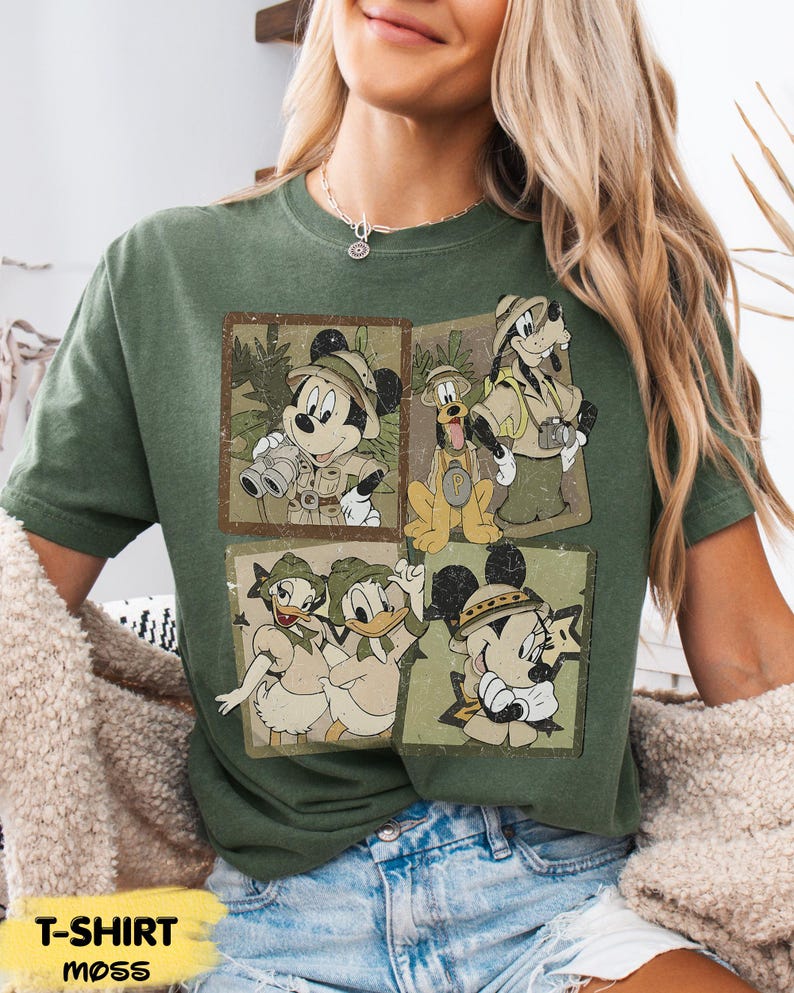 Disney Safari Shirt, Mickey Minnie Donald Daisy Goofy Pluto Tee, Animal Kingdom Vacation Shirt, Retro Disney Explorer T-Shirt