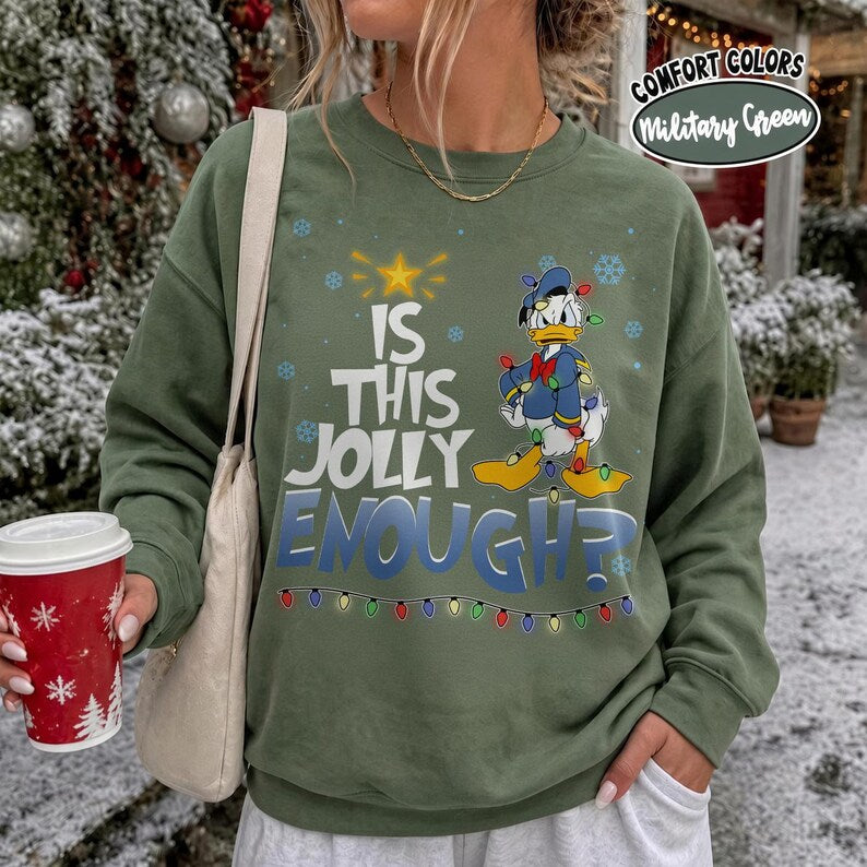Retro Disney Donald Angry Duck Is This Jolly Enough Christmas Lights Tee, Santa Donald Duck Christmas Shirt, Disneyland Christmas Trip Shirt