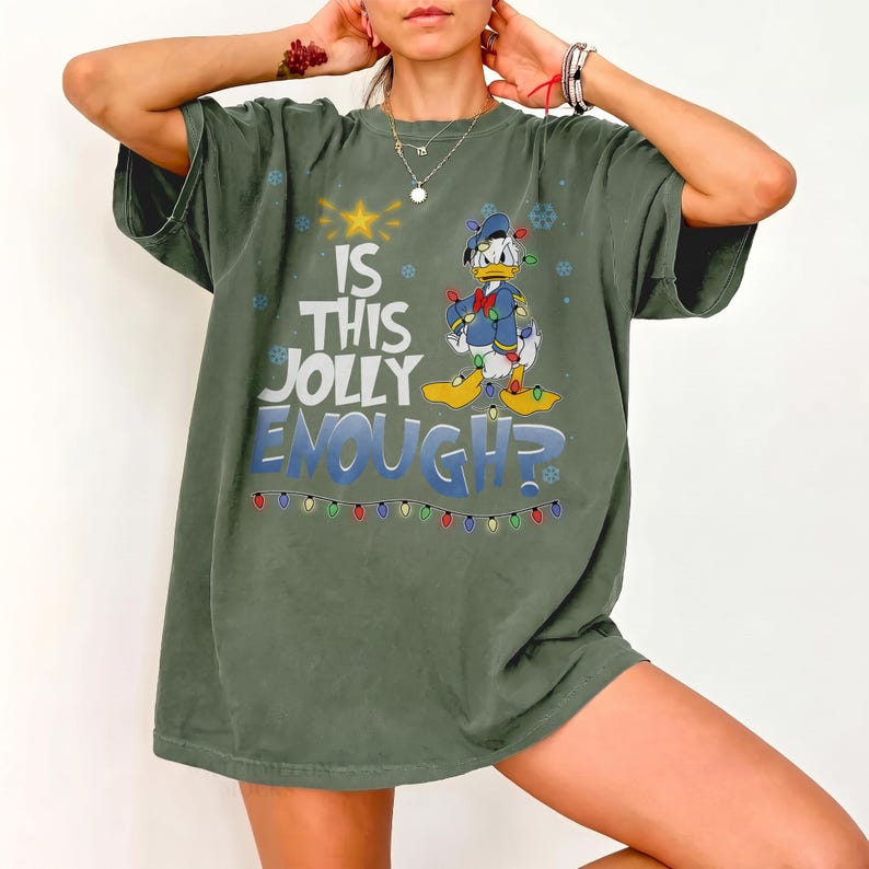 Retro Disney Donald Angry Duck Is This Jolly Enough Christmas Lights Tee, Santa Donald Duck Christmas Shirt, Disneyland Christmas Trip Shirt