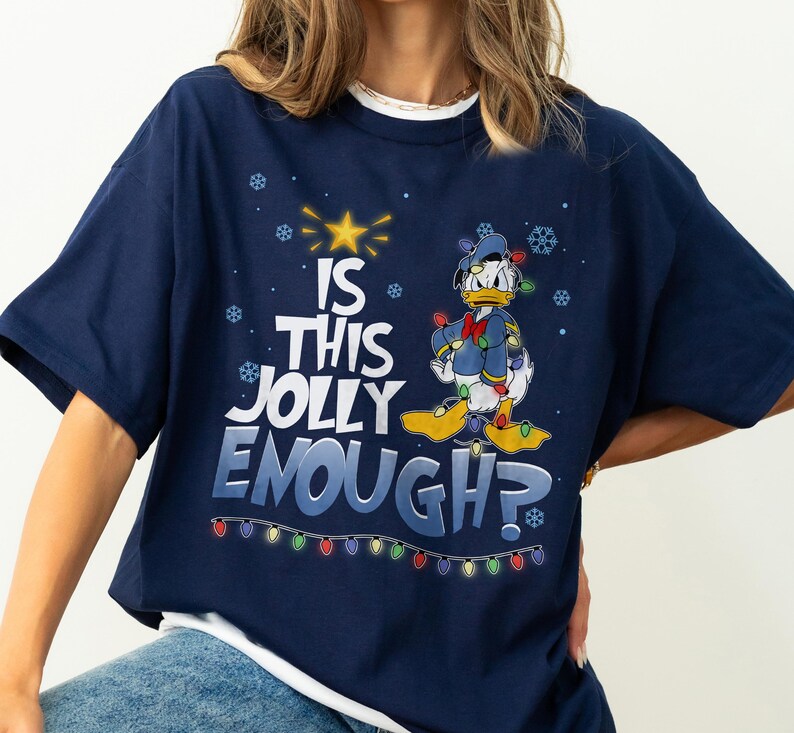 Retro Disney Donald Angry Duck Is This Jolly Enough Christmas Lights Tee, Santa Donald Duck Christmas Shirt, Disneyland Christmas Trip Shirt