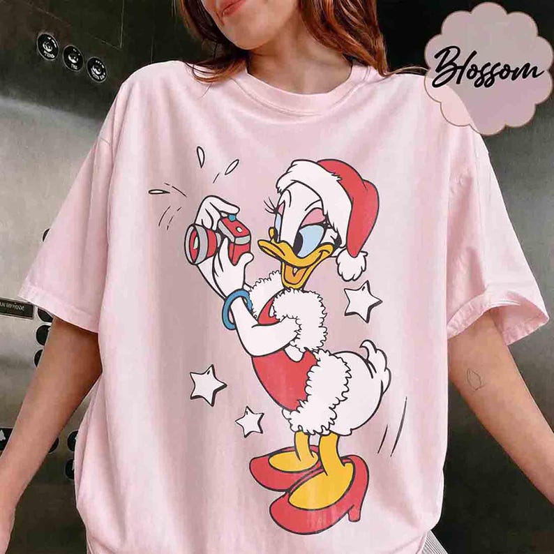 Disney Santa Donald And Daisy Christmas Lights Shirt, Donald Daisy Christmas Couple Tee, WDW Disneyland Christmas Family Trip Matching Shirt