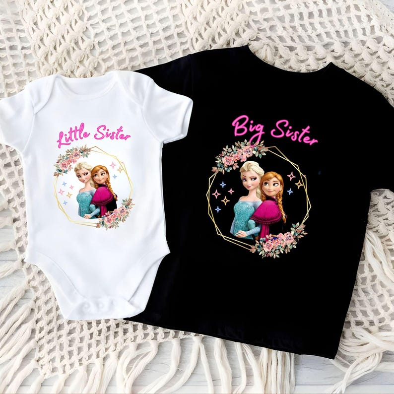 Baby Frozen Onesie Sisters Shirt Disney Big Little Sister Matching Tee Elsa and Anna Frozen Siblings Gift Princess Sis Wear