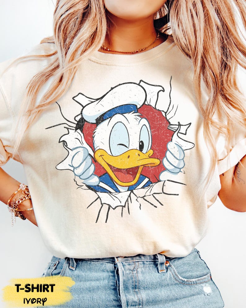 Funny Donald Duck Shirt, Vintage Donald Duck Comfort Colors Tee, Retro Disney Shirt, Cute Cartoon Duck Shirt, Disney Vacation Tee, WDW