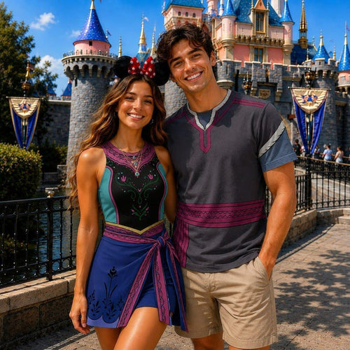 Anna Frozen and Kristoff Matching Costume Wrap Skort Dress product image 1