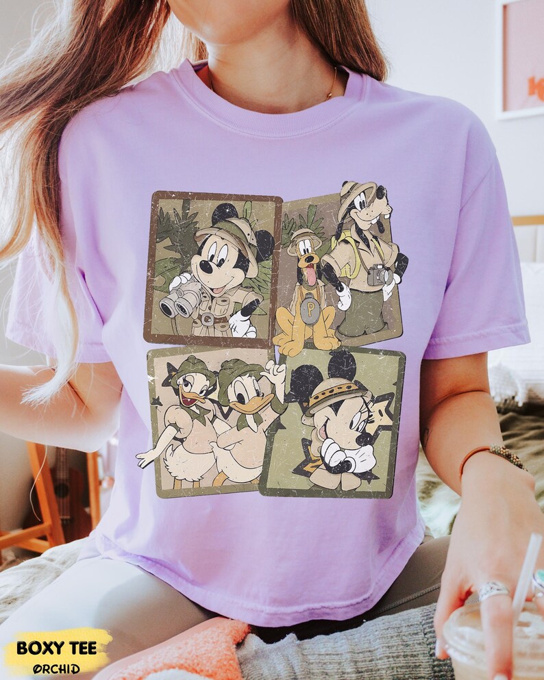 Disney Safari Shirt, Mickey Minnie Donald Daisy Goofy Pluto Tee, Animal Kingdom Vacation Shirt, Retro Disney Explorer T-Shirt