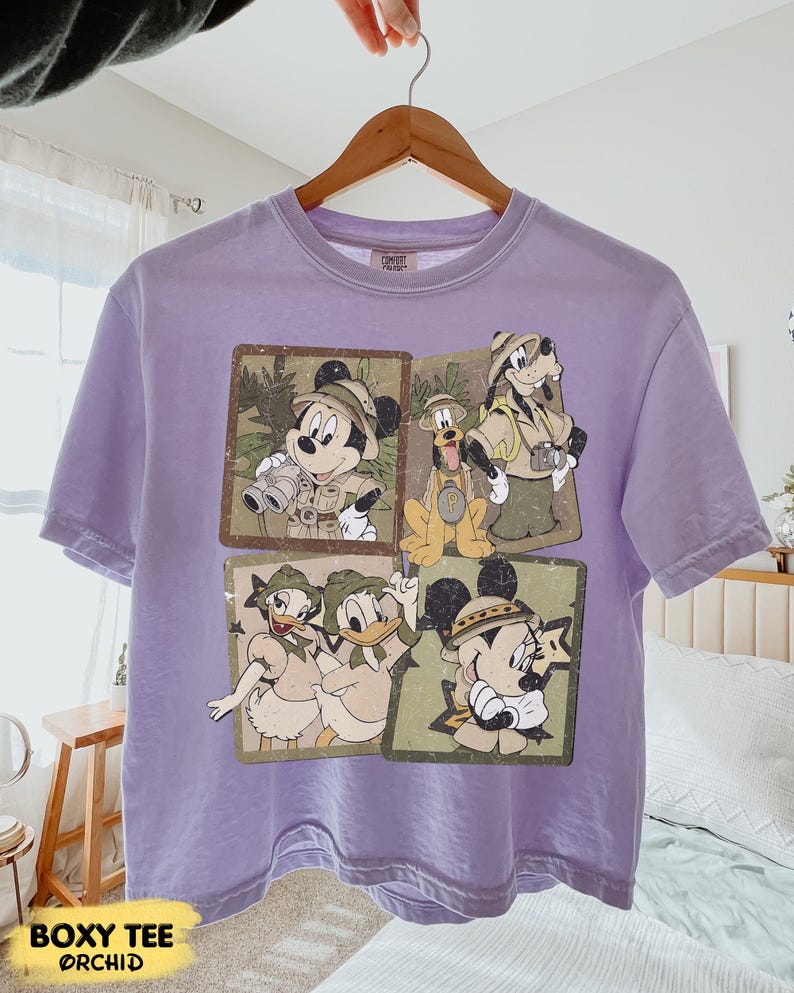 Disney Safari Shirt, Mickey Minnie Donald Daisy Goofy Pluto Tee, Animal Kingdom Vacation Shirt, Retro Disney Explorer T-Shirt