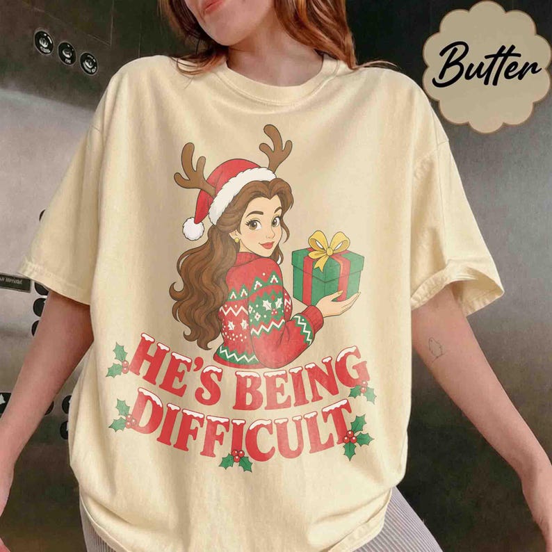 Funny Beauty And The Beast Christmas Shirt, Xmas Gift For Boyfriend, Disneyland Couple Shirt, Belle Princess, Disney Husband Xmas Tee 2026