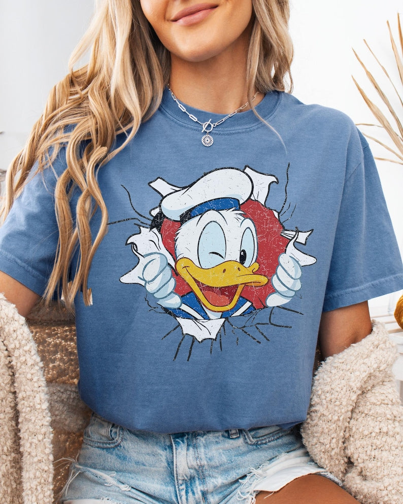Funny Donald Duck Shirt, Vintage Donald Duck Comfort Colors Tee, Retro Disney Shirt, Cute Cartoon Duck Shirt, Disney Vacation Tee, WDW