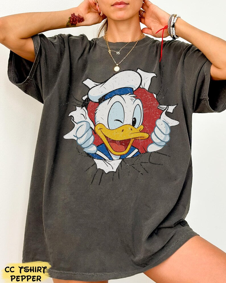 Funny Donald Duck Shirt, Vintage Donald Duck Comfort Colors Tee, Retro Disney Shirt, Cute Cartoon Duck Shirt, Disney Vacation Tee, WDW