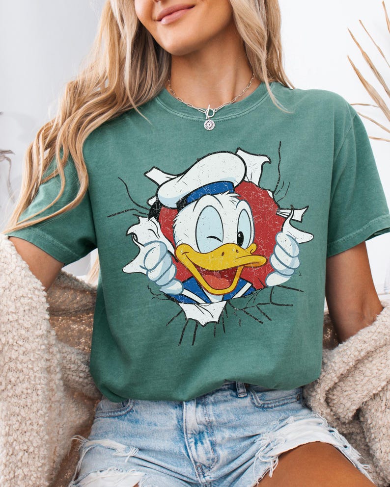 Funny Donald Duck Shirt, Vintage Donald Duck Comfort Colors Tee, Retro Disney Shirt, Cute Cartoon Duck Shirt, Disney Vacation Tee, WDW