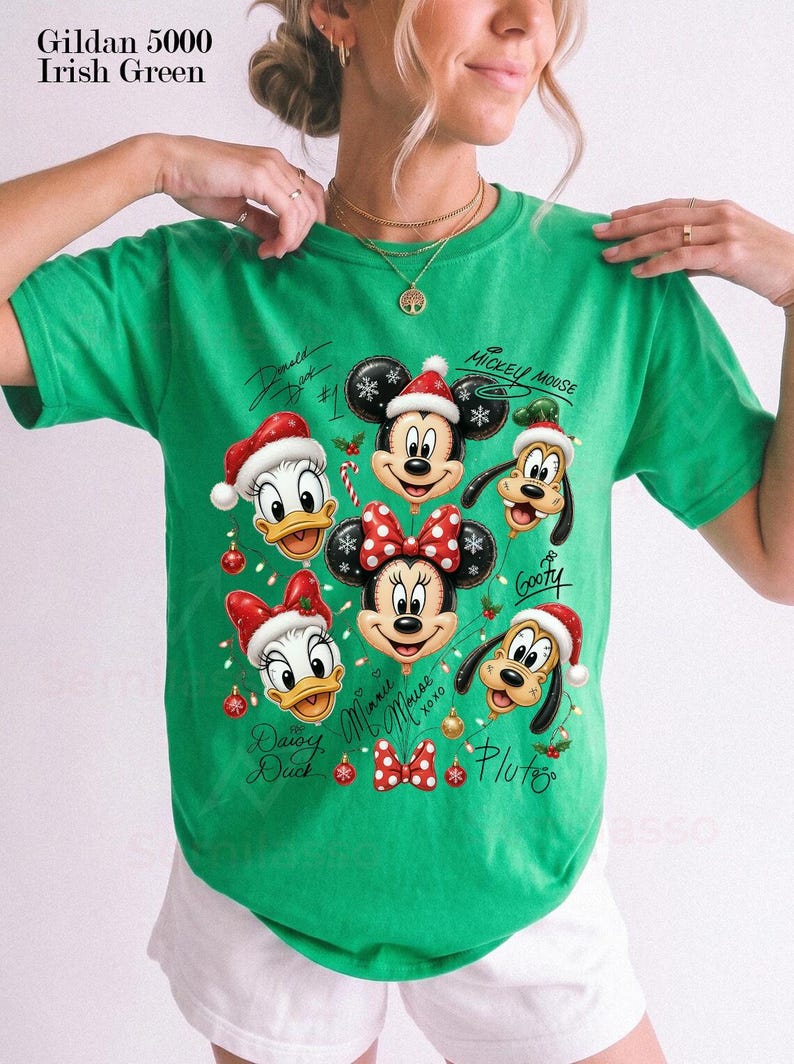 Mickey And Friends Christmas Shirt, Disney Mickey Balloons Holiday Tee, Minnie Donald Duck Daisy Goofy Pluto Xmas Tee, Matching Family Xmas