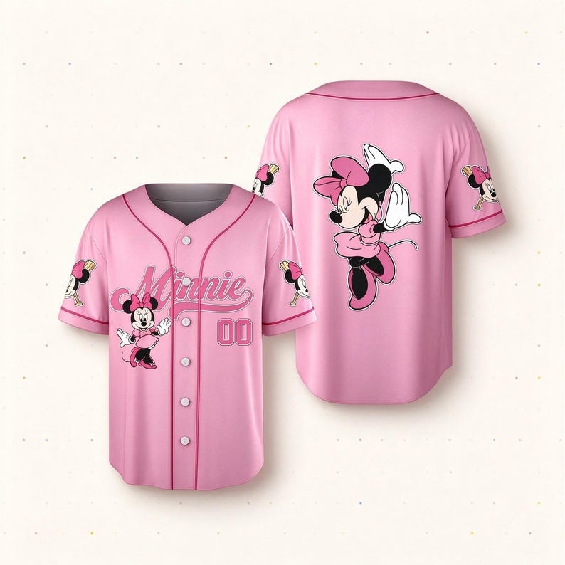 Custom Disney Mickey And Friends Baseball Jersey, Personalized Name Number Jersey, Disney Trip Matching Shirt, Custom Cartoon Jersey Gift