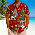Donald Daisy Duck Christmas Hawaiian Shirt, Disney Red Xmas Tree Gift Button Up, Tropical Holiday Beach Vacation Shirt, Funny Duck Aloha Top