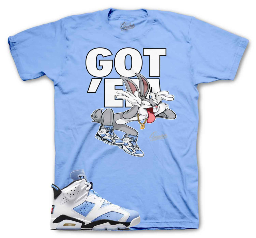 Retro 6 University Blue Copped Em Shirt