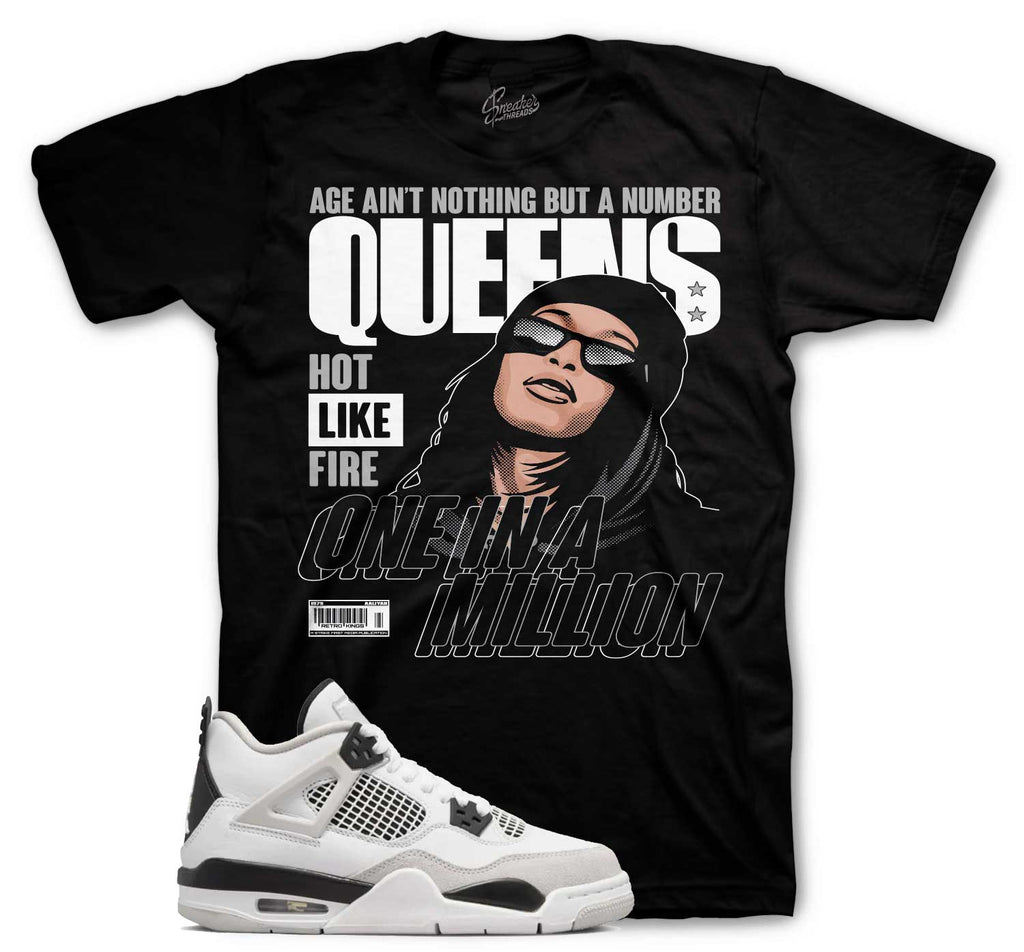 Retro 4 Military Black Queens Shirt